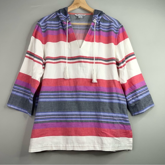 Tommy Bahama Tops - Tommy Bahama Women’s Sunset Stripe Hoodie Tunic. Women’s Size Medium.
